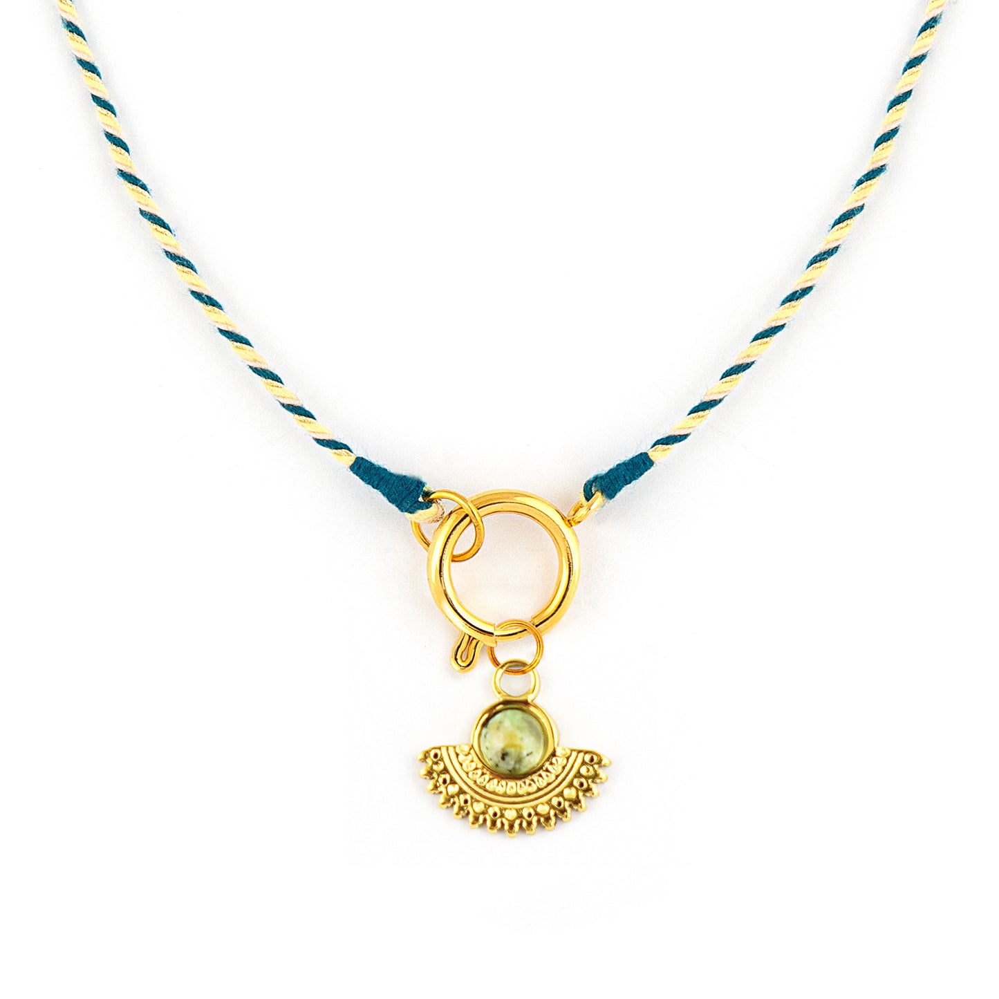 Kette Turnon Lia (petrolgrün-rosa-neongelb-gold)