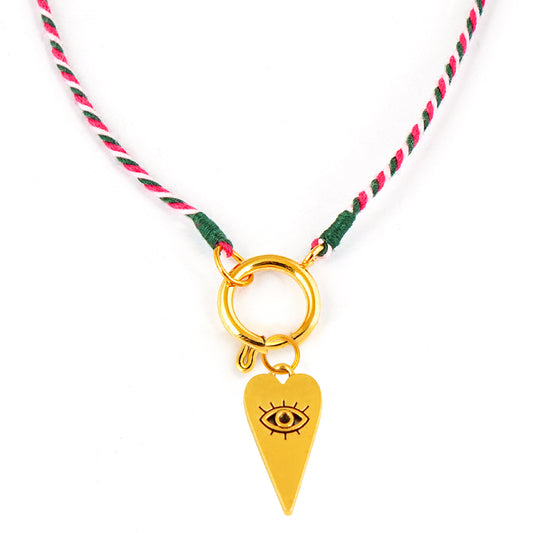 Kette Turnon India (pink rosé dunkelgrün)