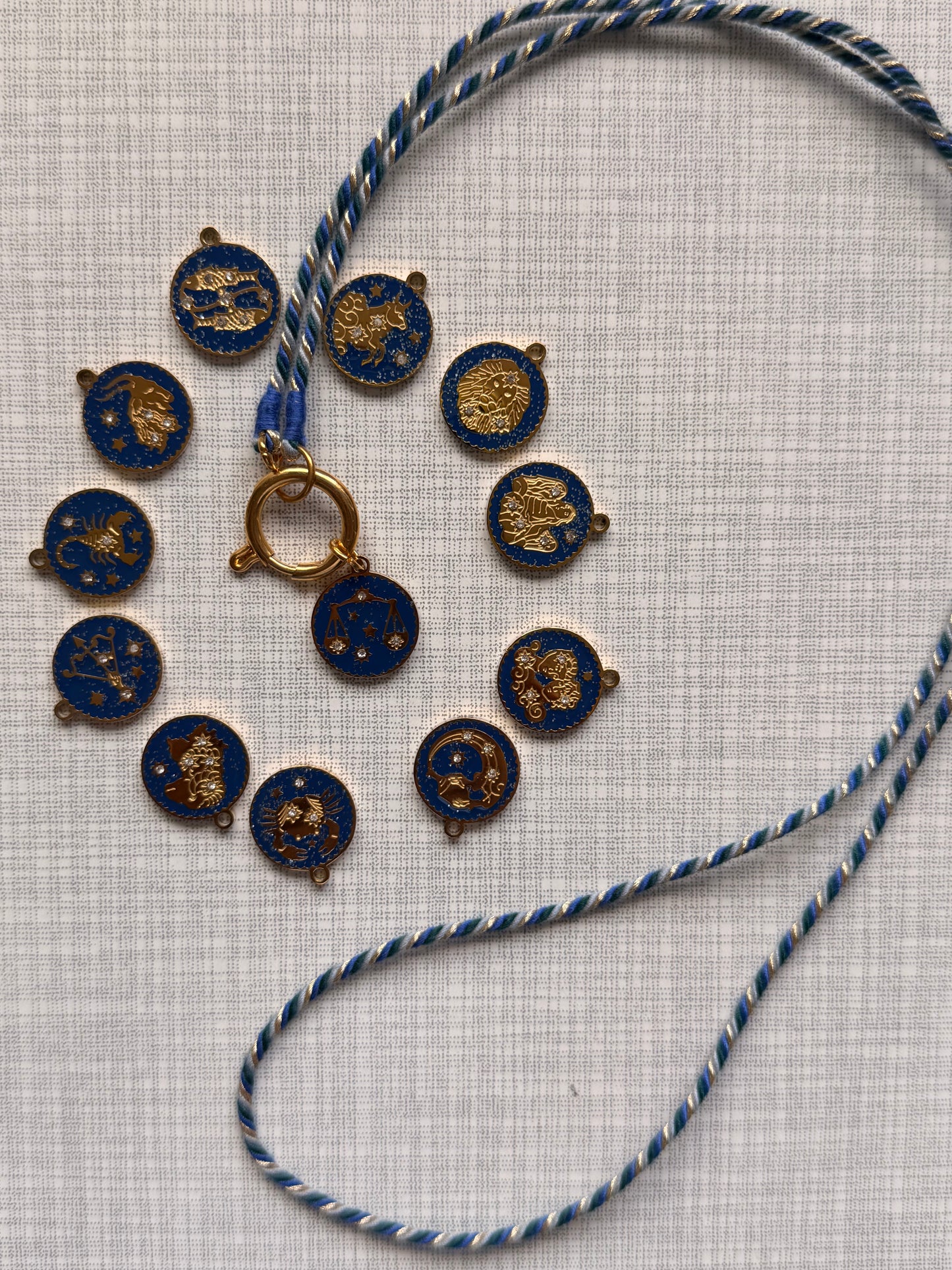 Charm Zodiac blue gold