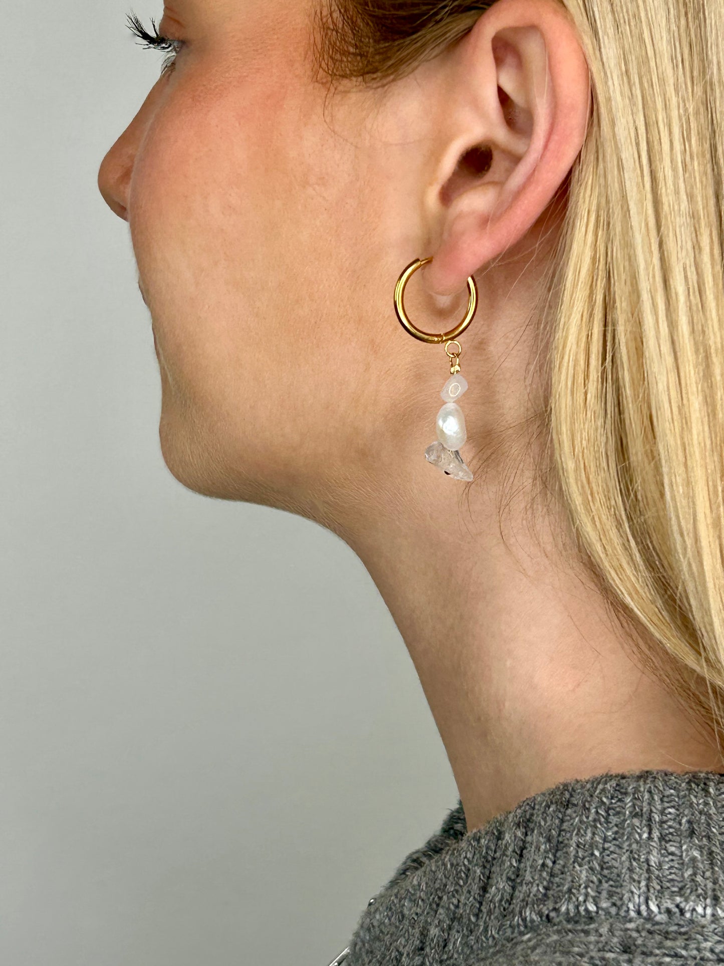 Ohrring Nayla clear gold