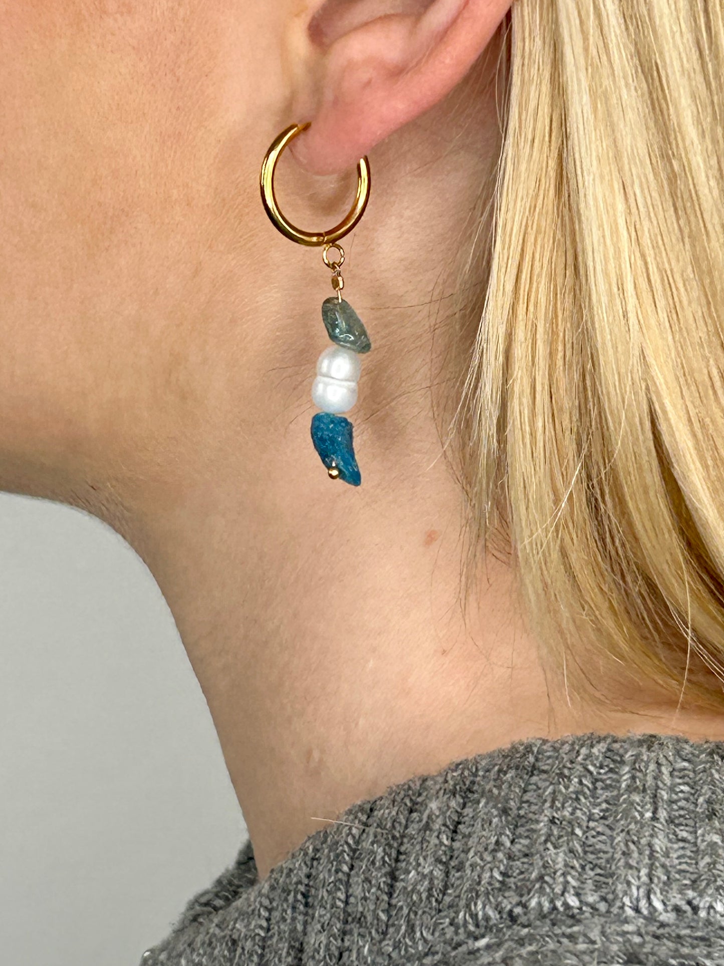 Ohrring Nayla dark cyan gold