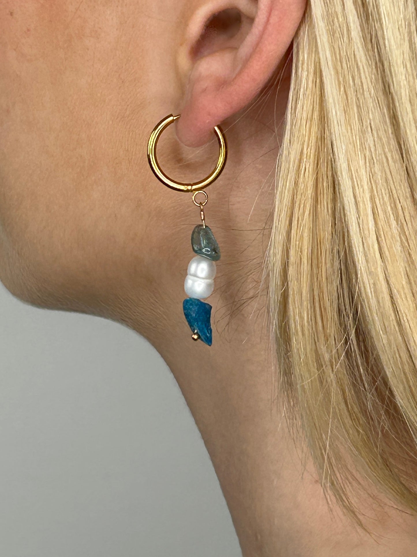 Ohrring Nayla dark cyan gold