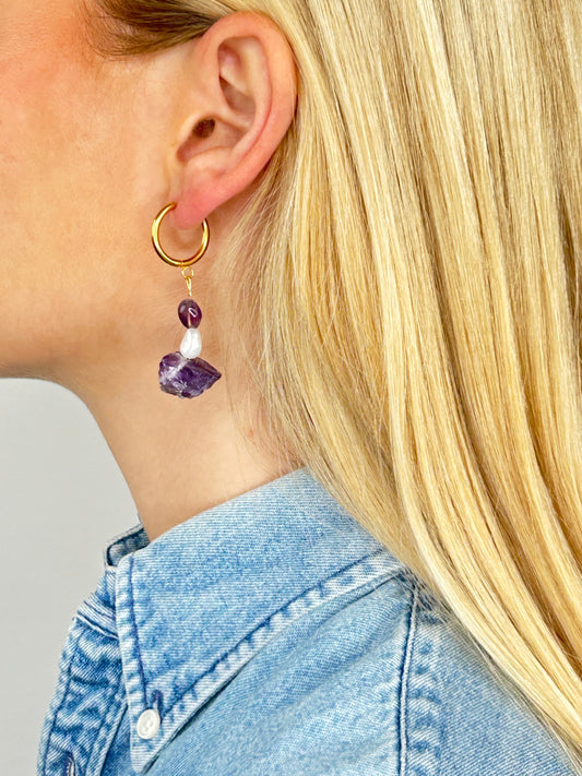 Ohrring Nayla lilac gold