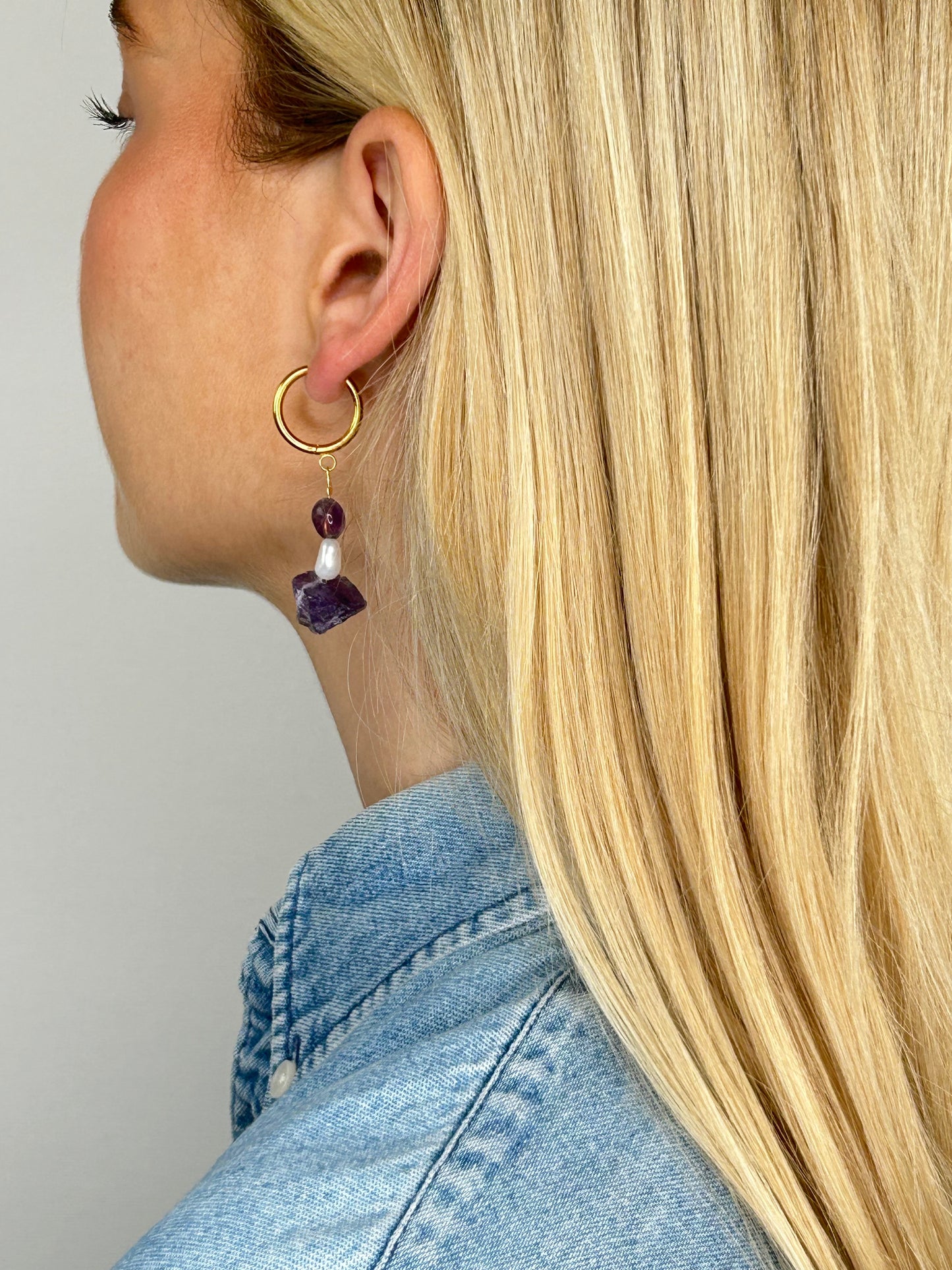 Ohrring Nayla lilac gold