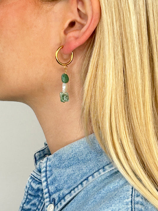 Ohrring Nayla aventurine gold