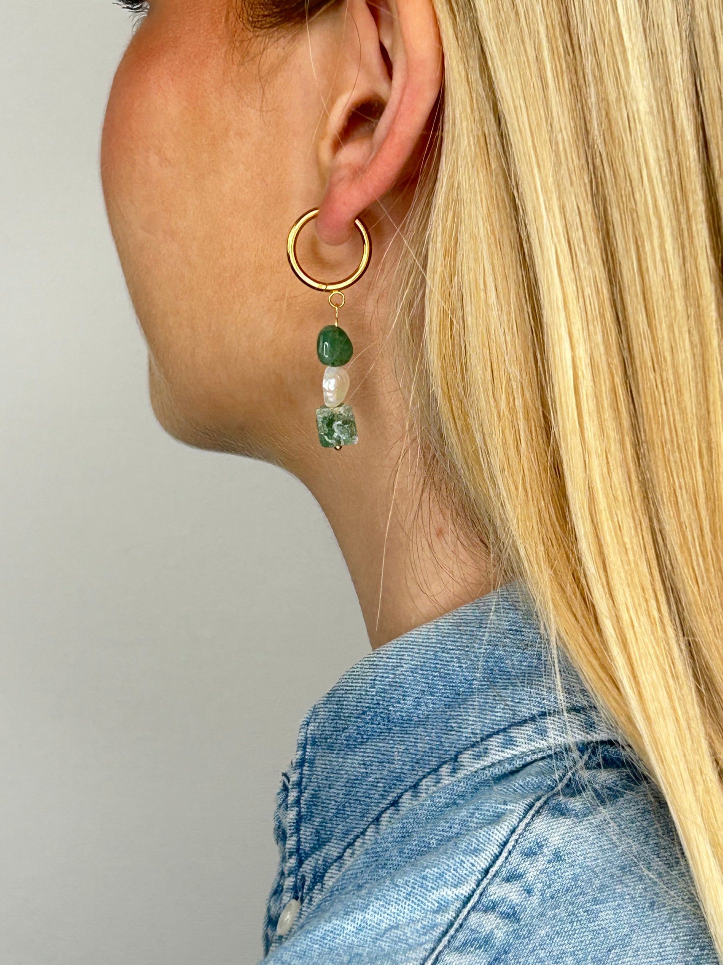 Ohrring Nayla aventurine gold