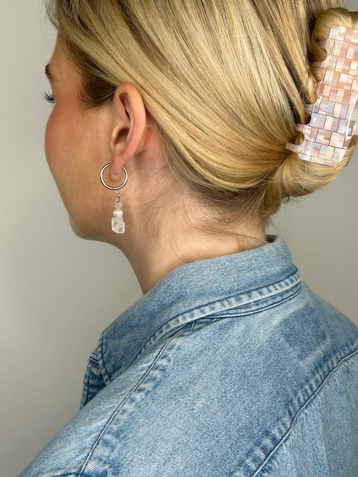 Ohrring Nayla heart clear silver