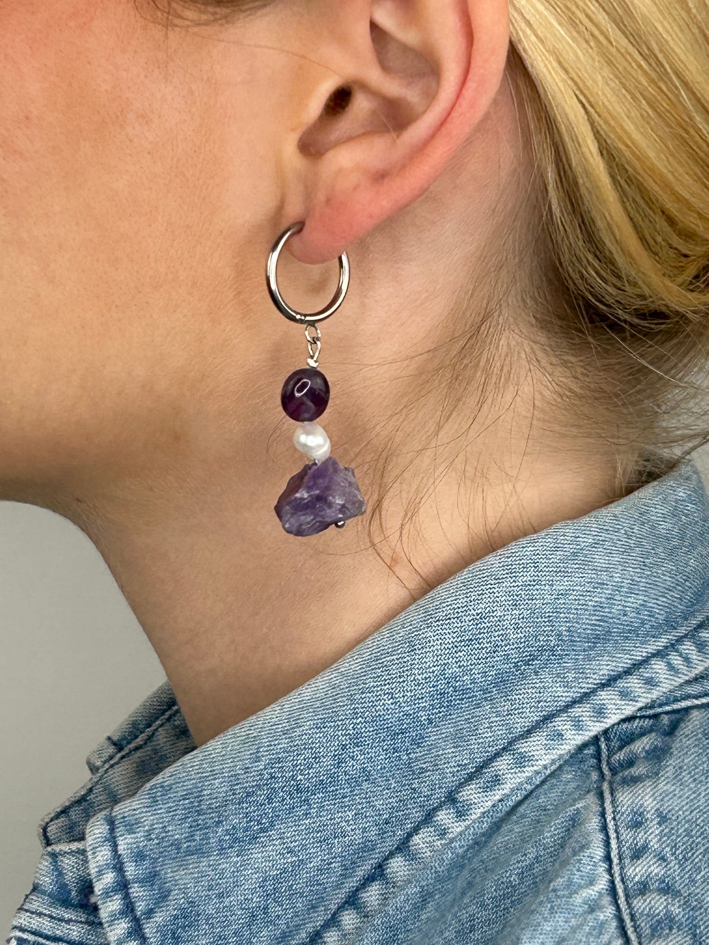 Ohrring Nayla lilac silver