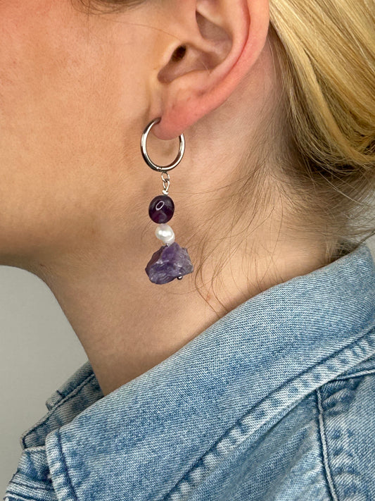 Ohrring Nayla lilac silver