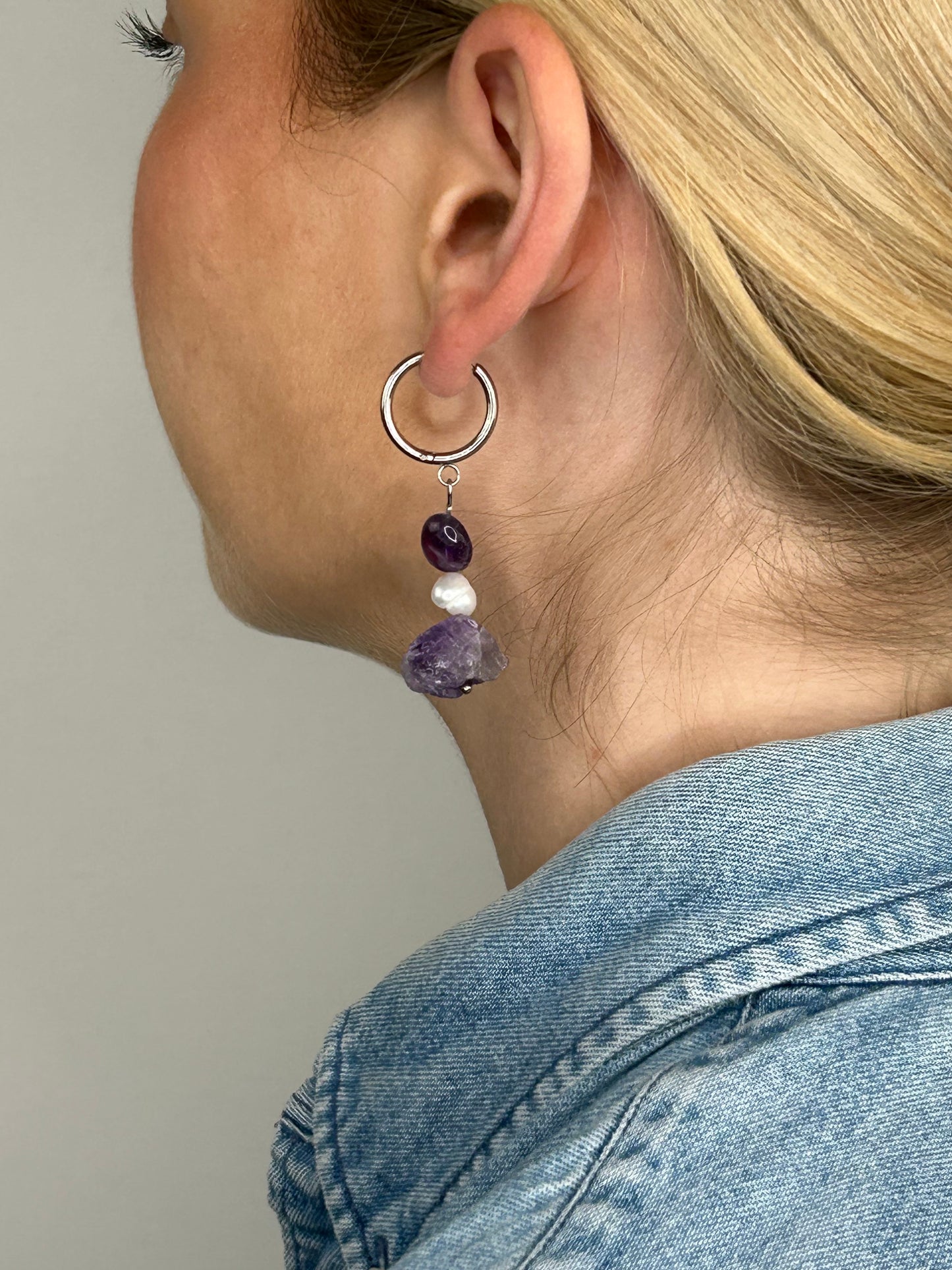 Ohrring Nayla lilac silver