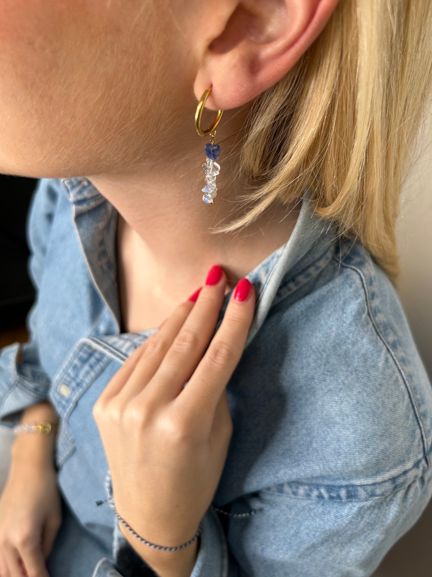 Ohrring Madiha lapis gold