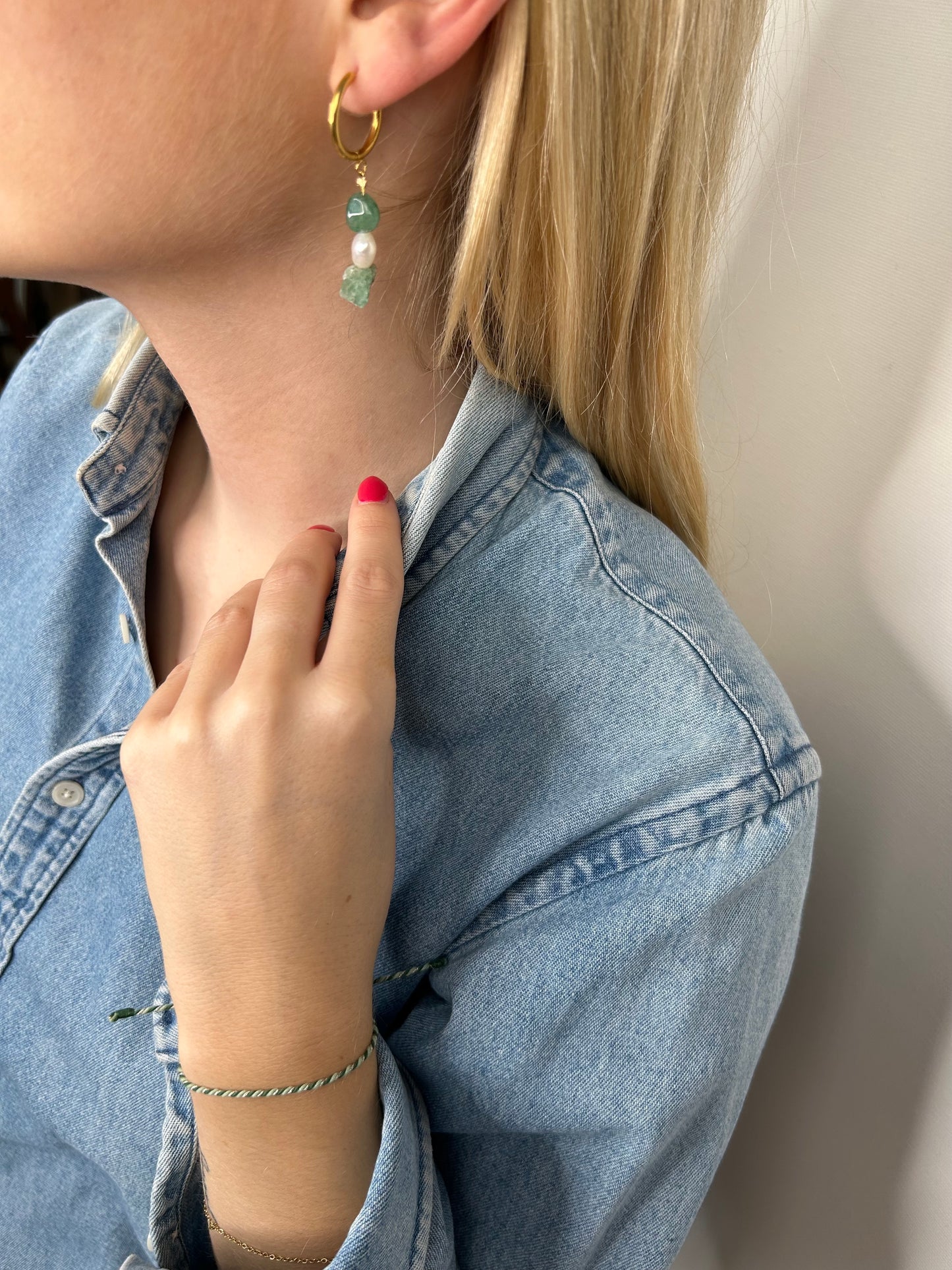 Ohrring Nayla aventurine gold