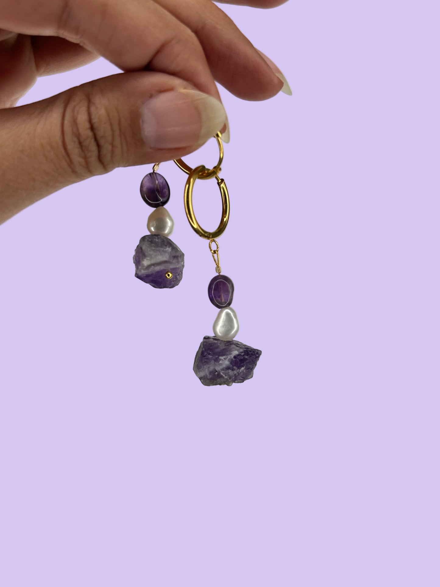 Ohrring Nayla lilac gold