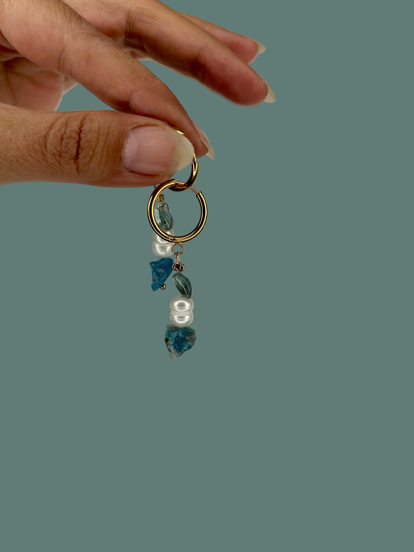 Ohrring Nayla dark cyan gold