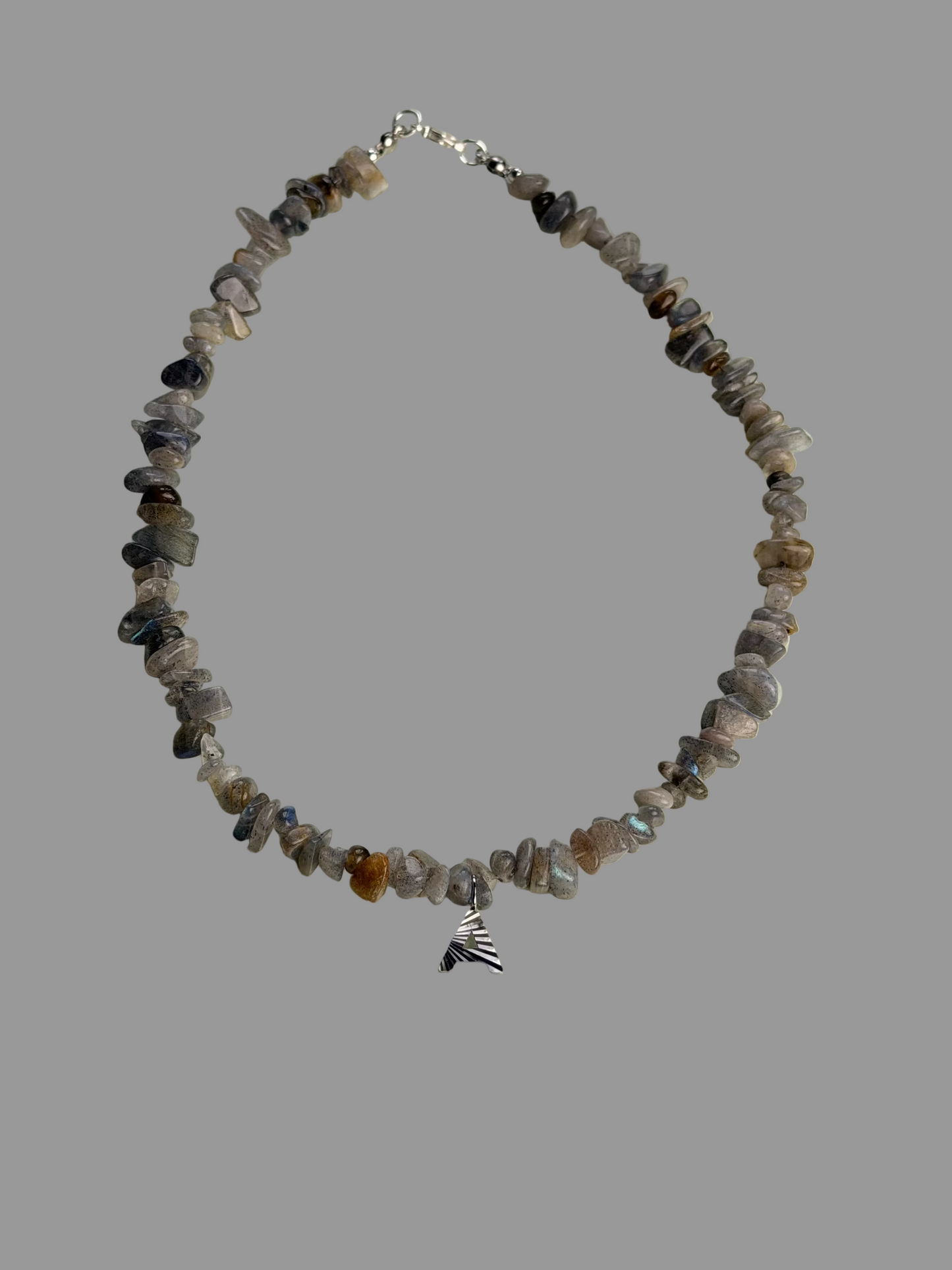 Kette Initial Gem grey