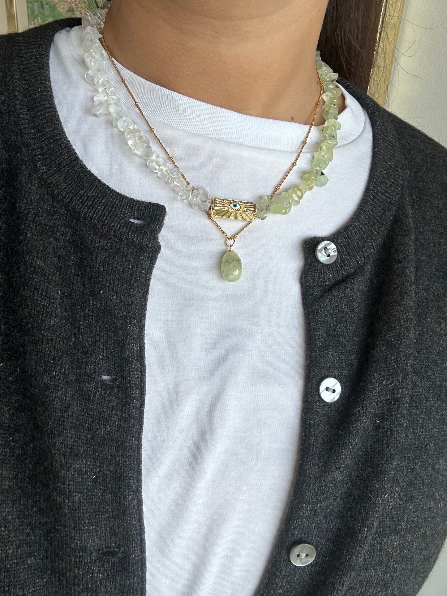 Kette Drop Prehnite