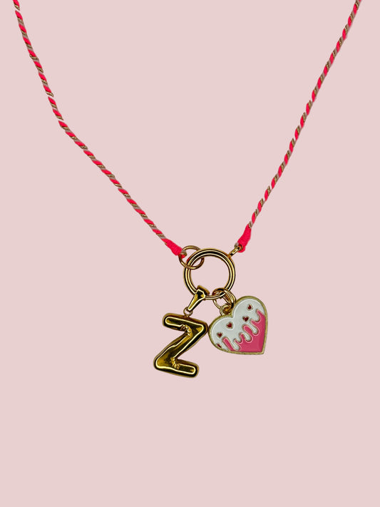 Charm Pink heart drop