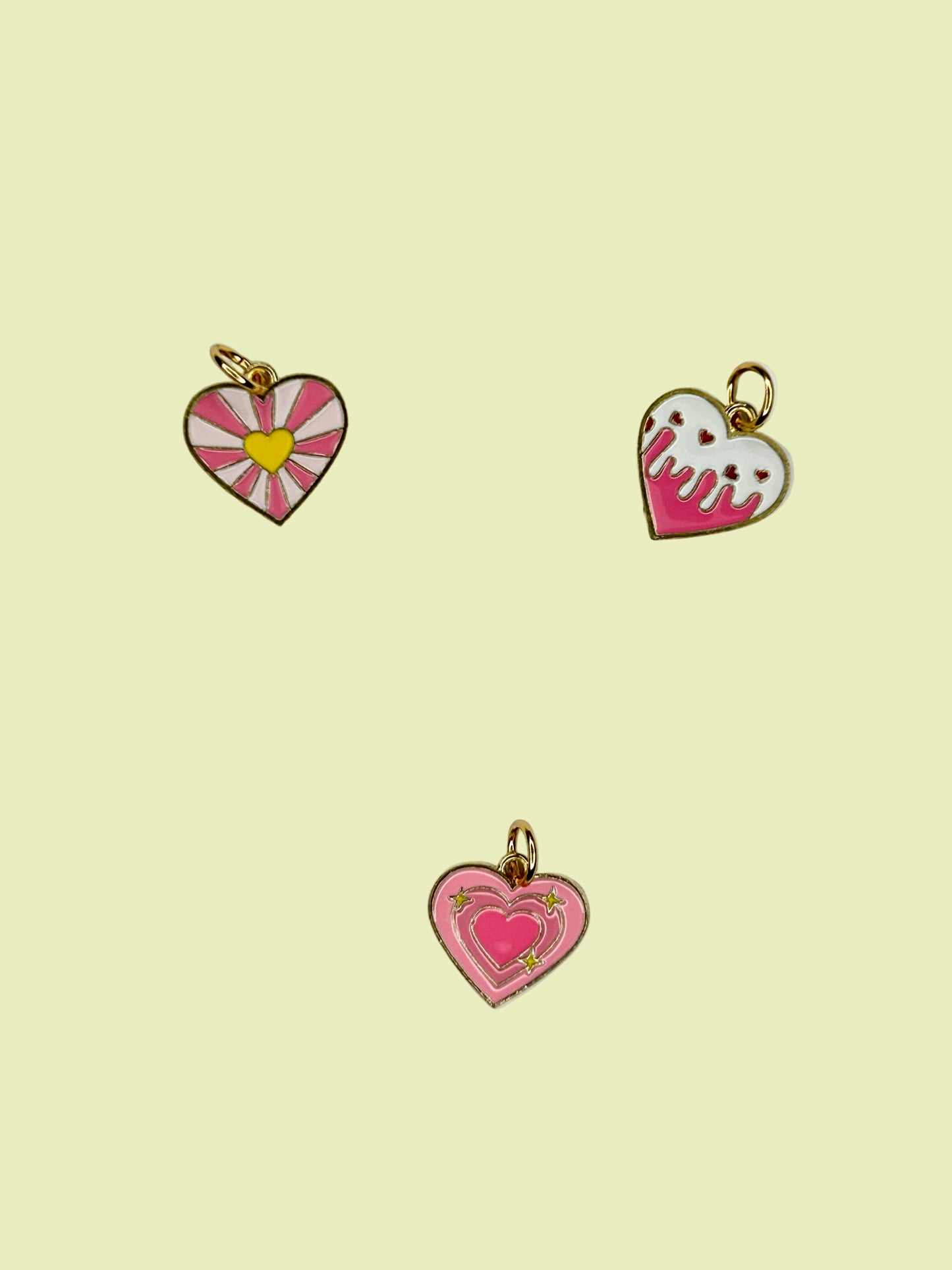 Charm Pink heart drop