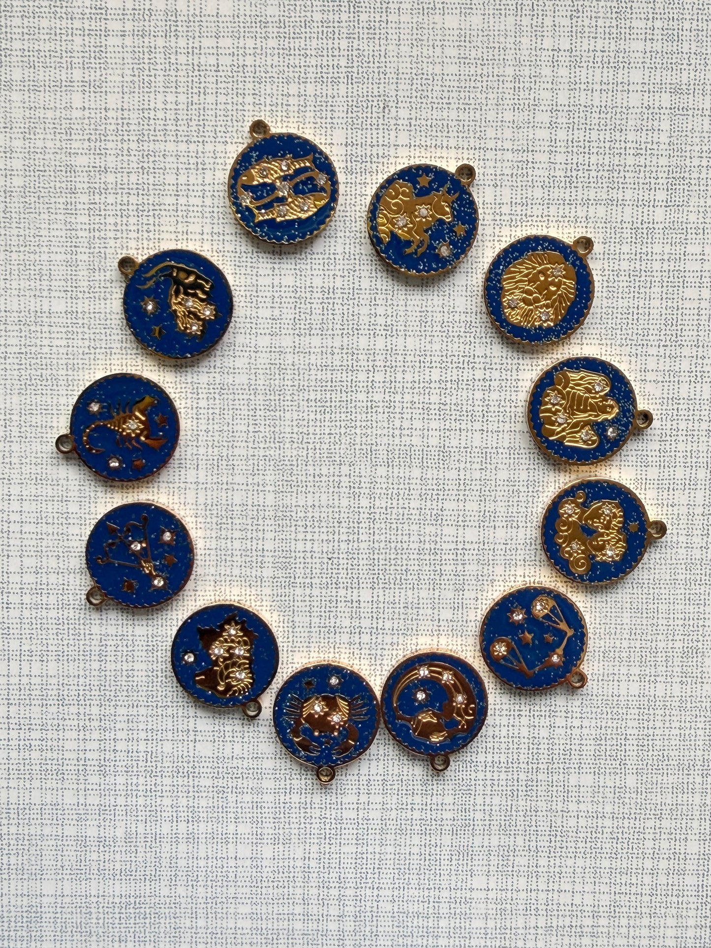 Charm Zodiac blue gold