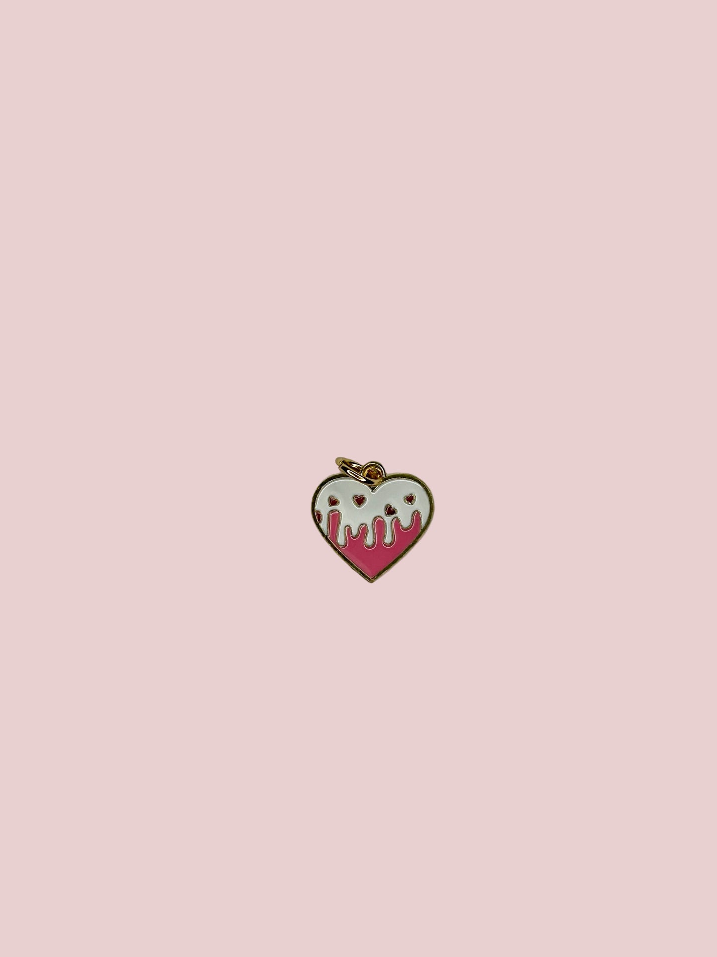 Charm Pink heart drop
