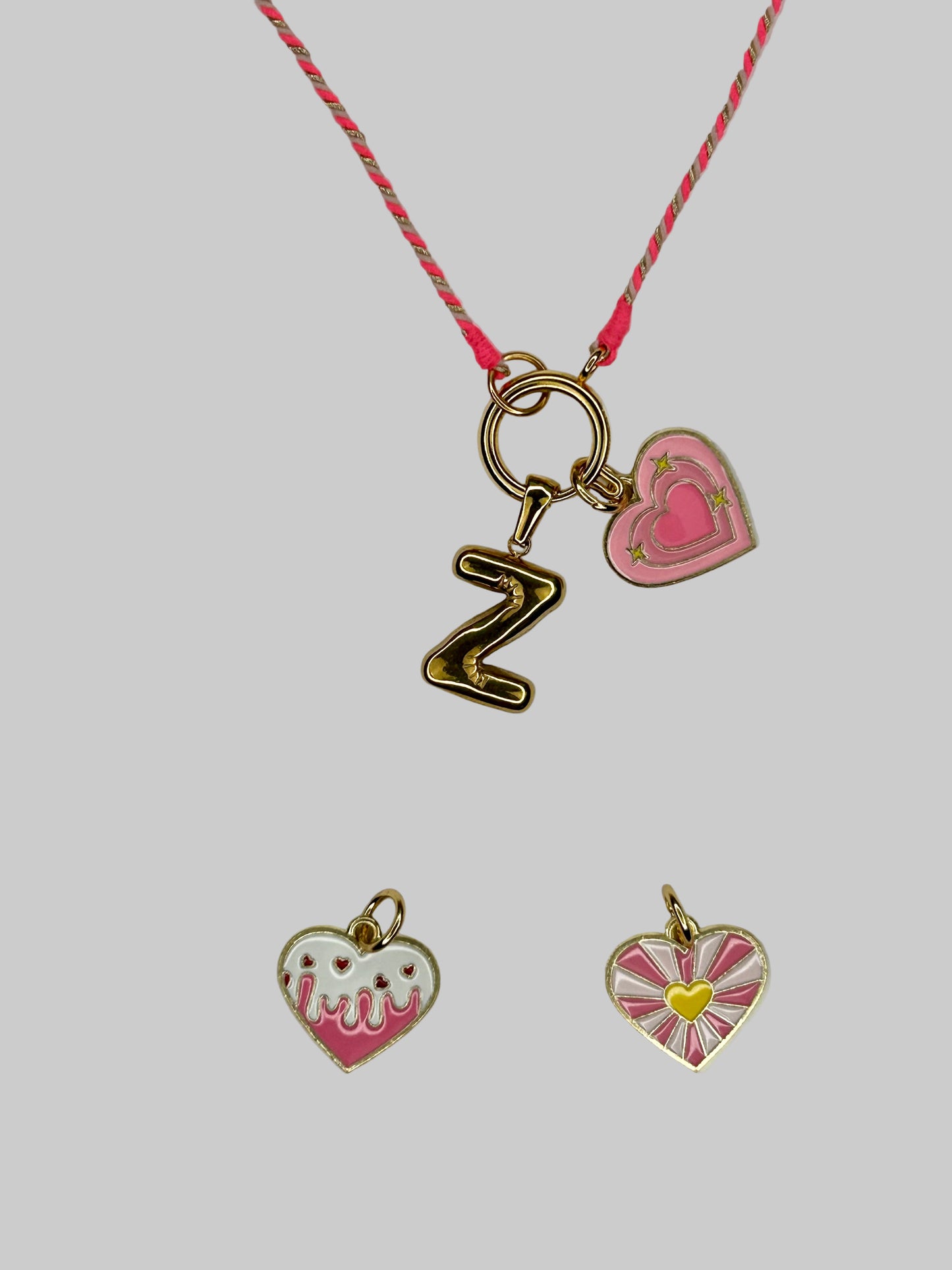 Charm Pink heart drop