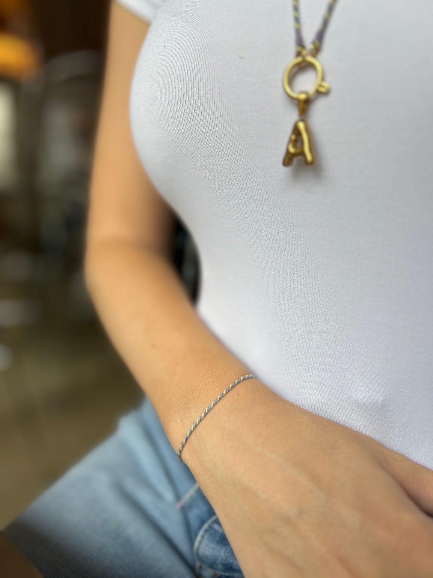 Armband Turnon (lila gelb taubenblau)