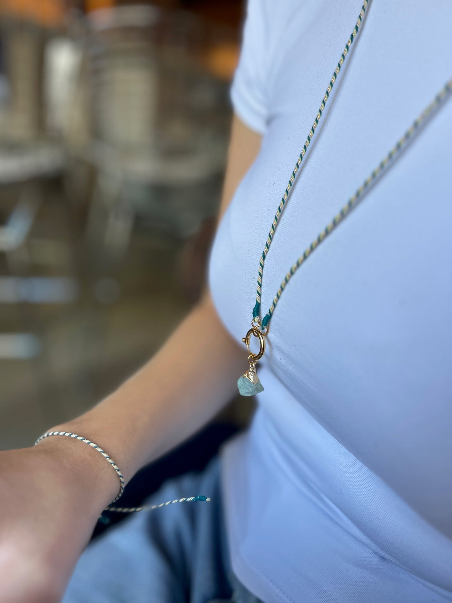 Armband Turnon Lia (petrol rosa gelb gold)