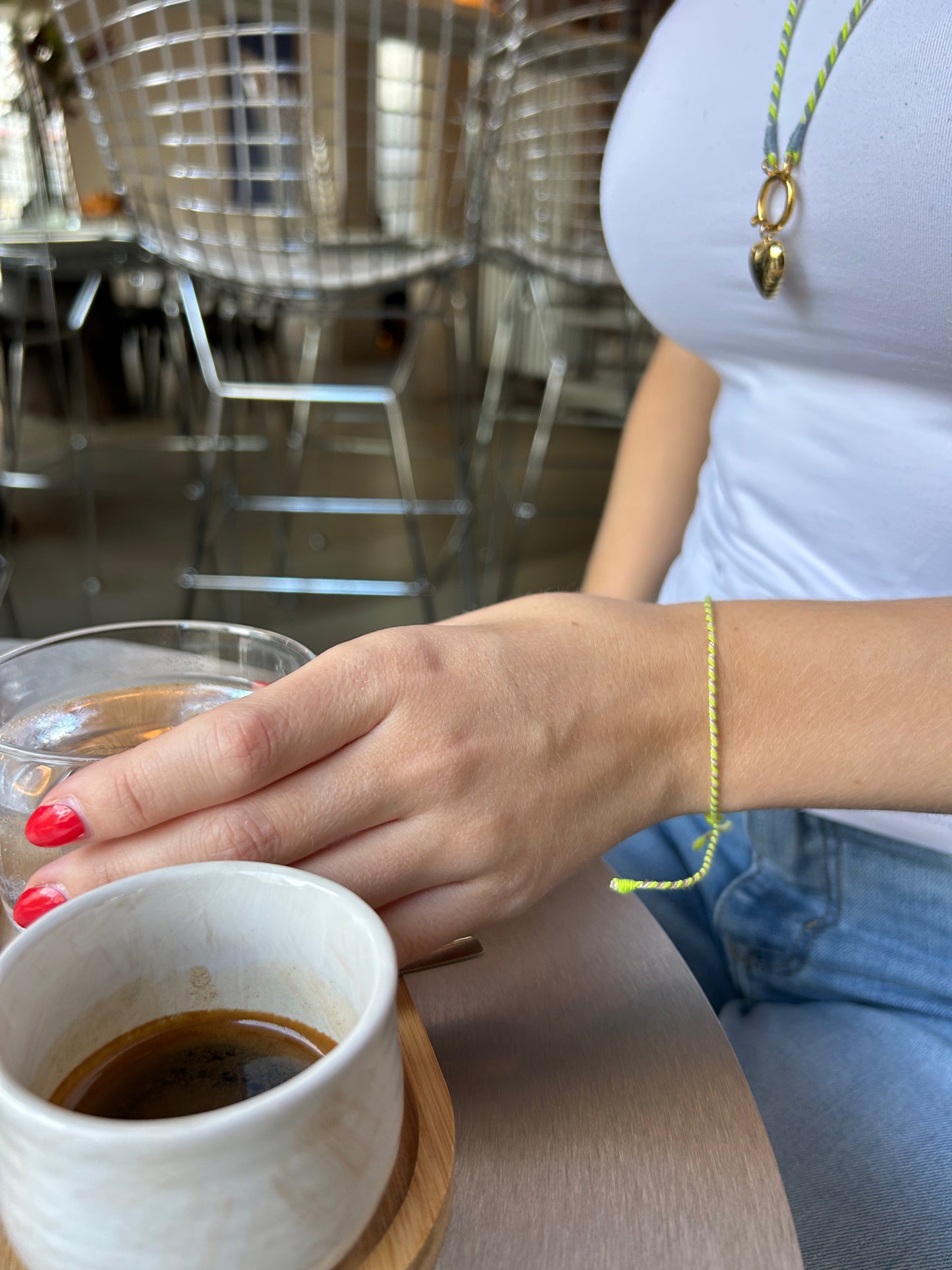 Armband Turnon (neongelb beige gold)