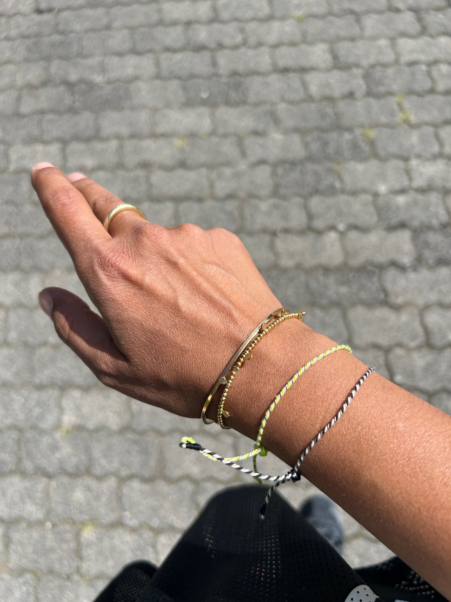 Armband Turnon (neongelb beige gold)